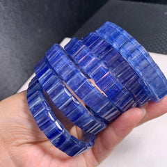 Natural Blue Kyanite Gemstone Bracelet, Bead Sizes 10x6mm