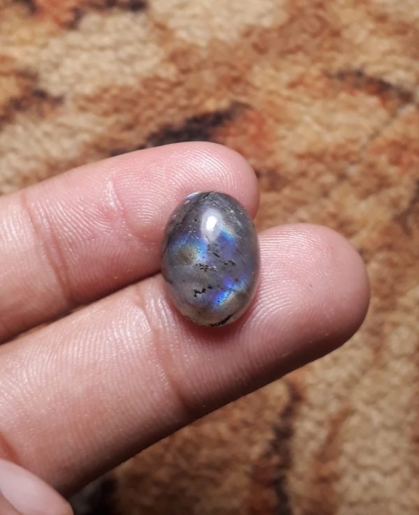 8.5ct Labradorite Cabochon - Spectrolite- Black Moon Stone - 16x12mm