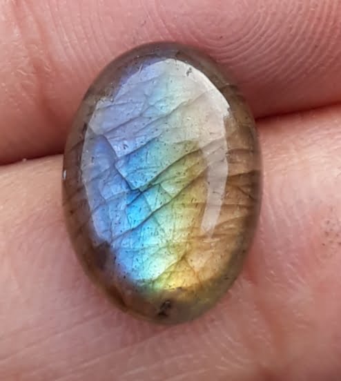 4.8ct Labradorite Cabochon - Spectrolite- Black Moon Stone - 14x10mm