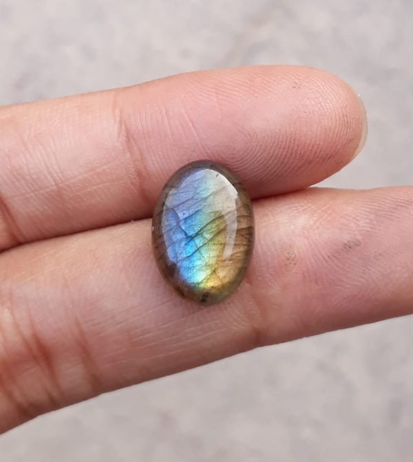 4.8ct Labradorite Cabochon - Spectrolite- Black Moon Stone - 14x10mm