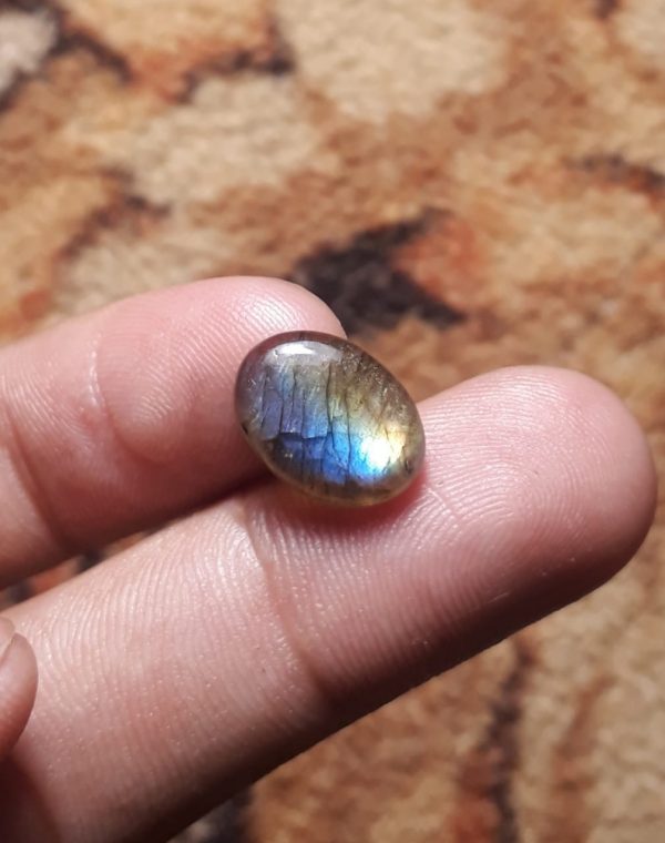 4.8ct Labradorite Cabochon - Spectrolite- Black Moon Stone - 14x10mm