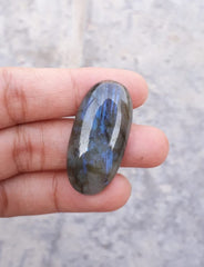 37ct Labradorite Cabochon - Spectrolite- Black Moon Stone - 35 x17mm