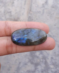 37ct Labradorite Cabochon - Spectrolite- Black Moon Stone - 35 x17mm