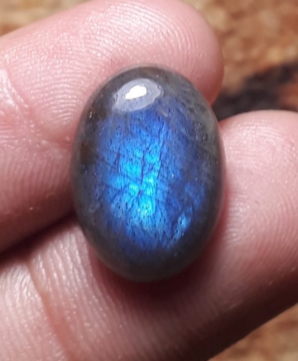 9.5ct Labradorite Cabochon - Spectrolite- Black Moon Stone - 18x13mm