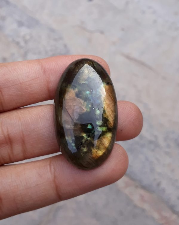 45ct Labradorite Cabochon - Spectrolite- Black Moon Stone - 36x21mm