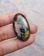 45ct Labradorite Cabochon - Spectrolite- Black Moon Stone - 36x21mm