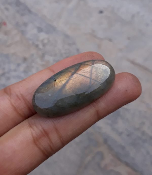 41ct Labradorite Cabochon - Spectrolite- Black Moon Stone - 36x17mm
