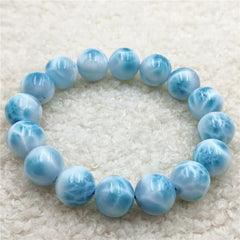 AAA Natural Blue Larimar Gemstone Bracelet Bangle 13mm