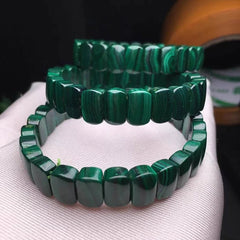 Natural Green Malachite Chrysocolla Gemstone Bracelet, Bead Size 11x9mm