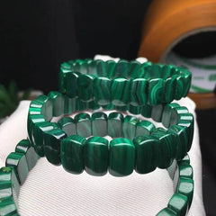 Natural Green Malachite Chrysocolla Gemstone Bracelet, Bead Size 11x9mm