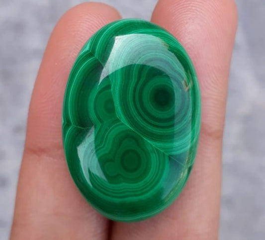 43ct 孔雀石水晶 - 孔雀石凸圆形宝石 - 孔雀石转化石 - 30x21mm