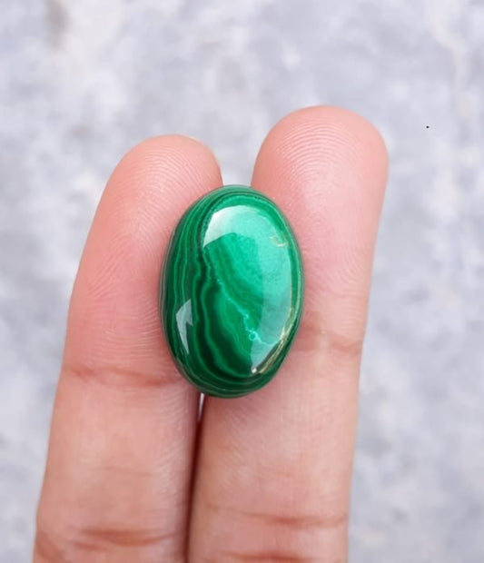19.8 克拉孔雀石水晶 - 孔雀石凸圆形宝石 - 孔雀石转化石 - 21x15 毫米