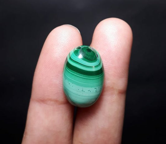 15ct 孔雀石水晶 - 孔雀石凸圆形宝石 - 孔雀石转化石 - 19x14mm
