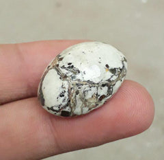 32ct Jasper - White Jasper Cabochon - 26x20mm