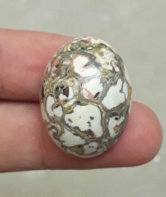 33.4 克拉碧玉 - 白色碧玉凸圆形宝石 - 26x20 毫米