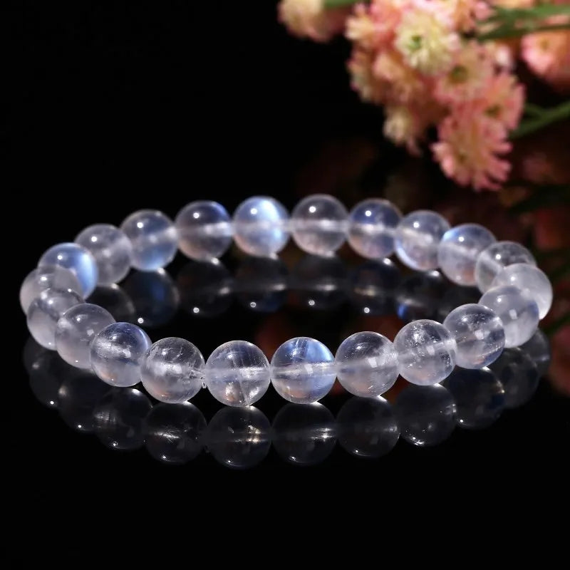 Beautiful BlueSheen MoonStone Gemstone Strech Bracelet