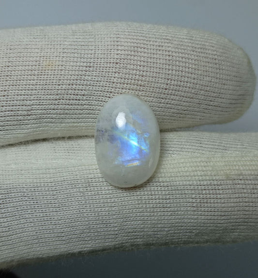 حجر القمر 4.8 قيراط للبيع - حجر القمر Adularia - حجر القمر قوس قزح - حجر بخت شهر يونيو - 15x10x4mm
