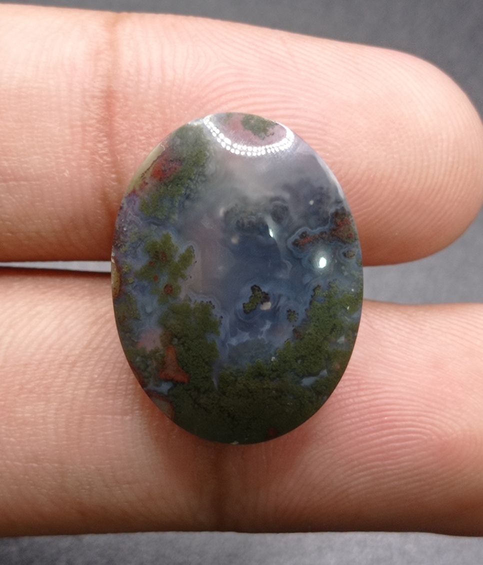 20.3ct Moss Agate - Green Moss Agate - 23x17.5x6mm