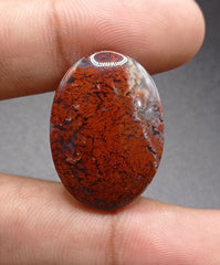 32.8ct Moss Agate - Red Moss Agate - 29.2x21x7mm