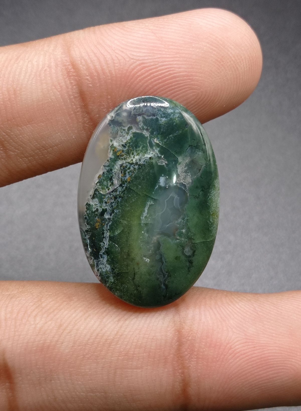 28ct Moss Agate - Green Moss Agate - 29.5x20x6mm