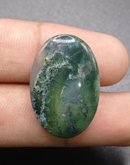 28ct Moss Agate - Green Moss Agate - 29.5x20x6mm