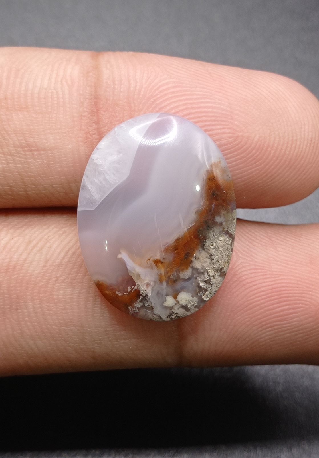 18.6ct Moss Agate - White Moss Agate - 23x17.5x5.8mm