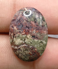 15.8ct Moss Agate - Red Moss Agate - 23x16.5x6mm