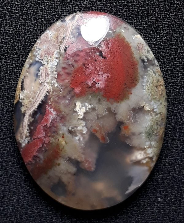 27.1ct Moss Agate - Red Moss Agate - 26x20x7mm