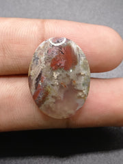 27.1ct Moss Agate - Red Moss Agate - 26x20x7mm