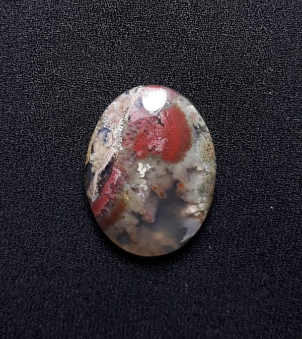 27.1ct Moss Agate - Red Moss Agate - 26x20x7mm