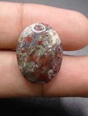 18.6ct Moss Agate - Red Moss Agate - 22.2x17.2x6.2mm