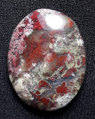 18.6ct Moss Agate - Red Moss Agate - 22.2x17.2x6.2mm