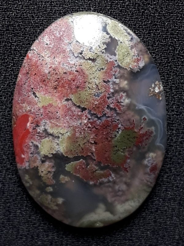 27.7ct Moss Agate - Red Moss Agate - 29x20x7mm