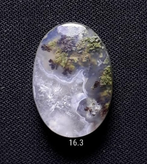 16.3ct  Moss Agate - Green Moss Agate - 20x14x6.5mm