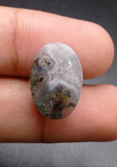 16.3ct  Moss Agate - Green Moss Agate - 20x14x6.5mm