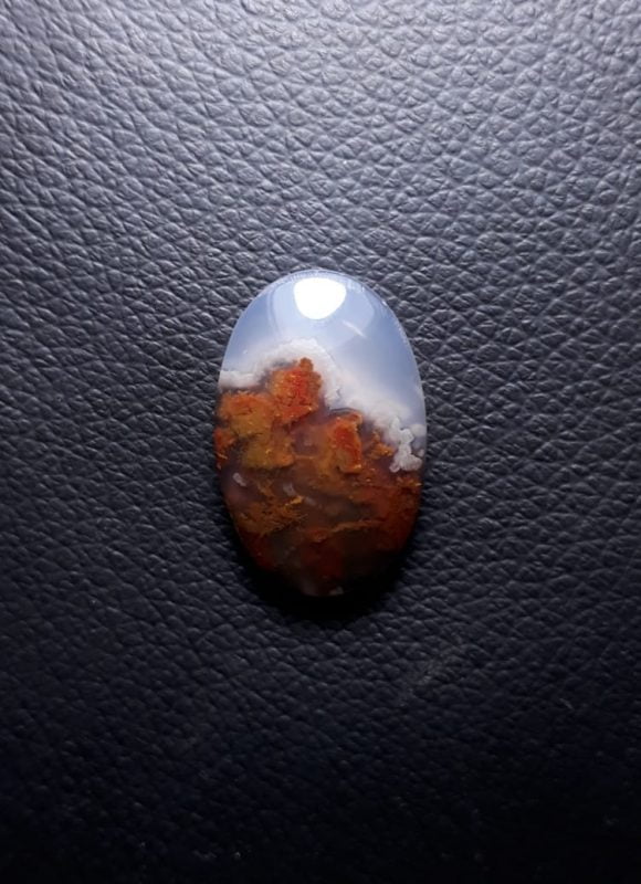 17.5ct Moss Agate - Red Moss Agate - 24.5x16x6mm