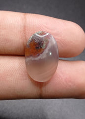 12.1ct Moss Agate - Red Moss Agate - 21x14x5mm