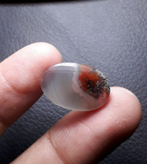 12.1ct Moss Agate - Red Moss Agate - 21x14x5mm