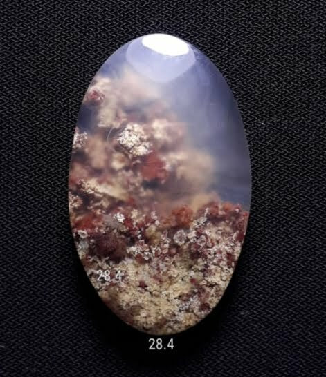 28.4ct Moss Agate - Red Moss Agate - 31x19x6mm