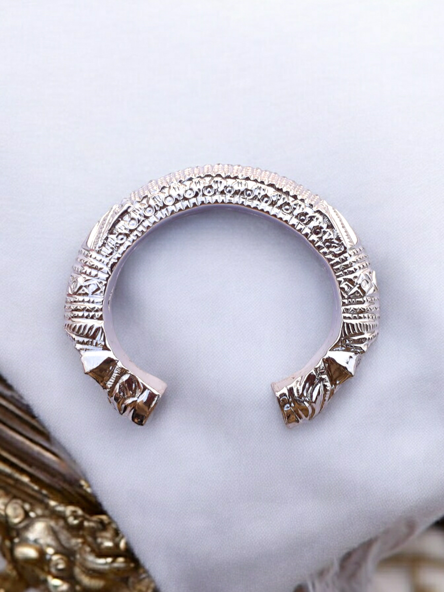 Vintage Mughal Era Handmade Bracelet (Gokhru) in Sterling Silver