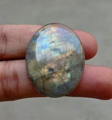 53ct Labradorite Cabochon - Spectrolite- Black Moon Stone - 40x30mm