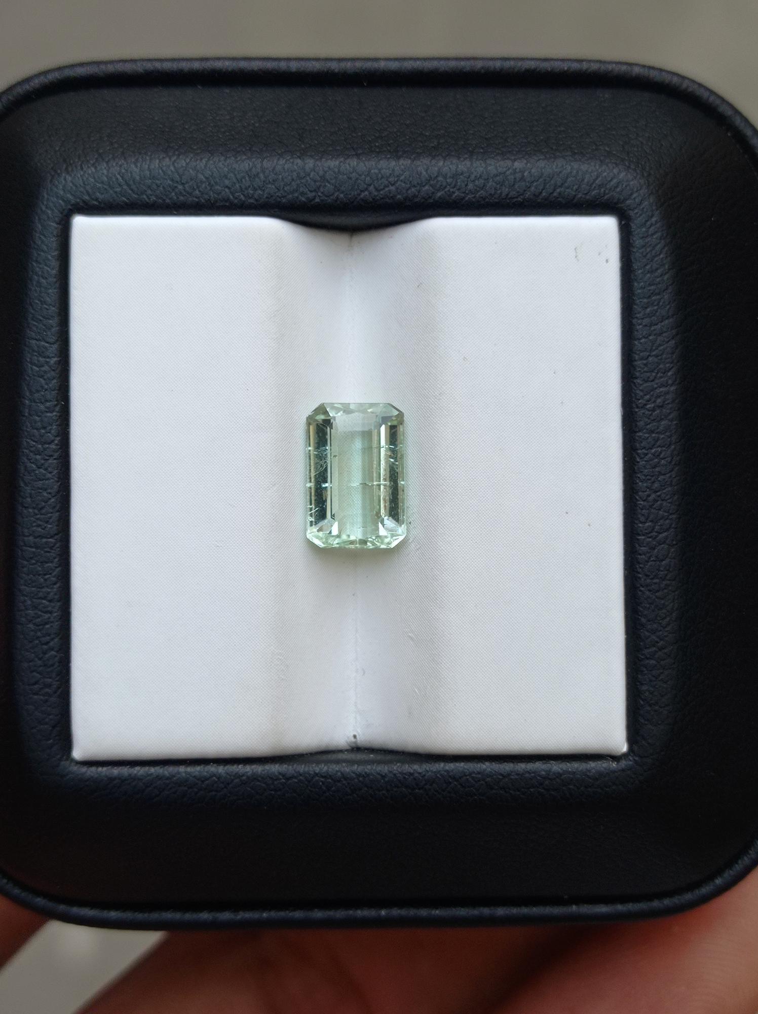 حجر كريم تورمالين أخضر فاتح طبيعي 2.25 قيراط - حجر بخت شهر أكتوبر - 9x6x4 ملم