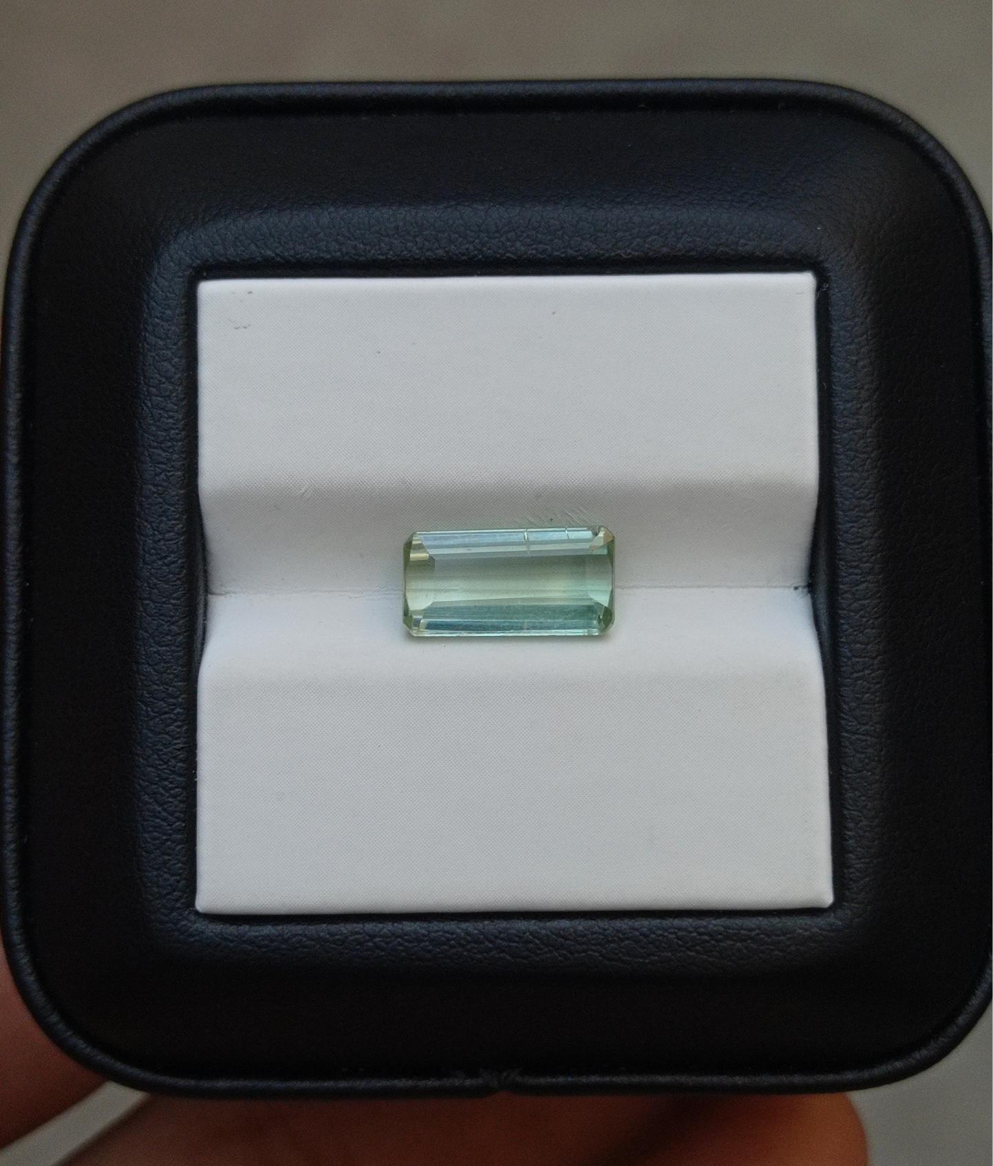 حجر كريم تورمالين أزرق مخضر طبيعي 2.8 قيراط - تورمالين متعدد الأوجه - حجر بخت شهر أكتوبر - 12x6x4 ملم