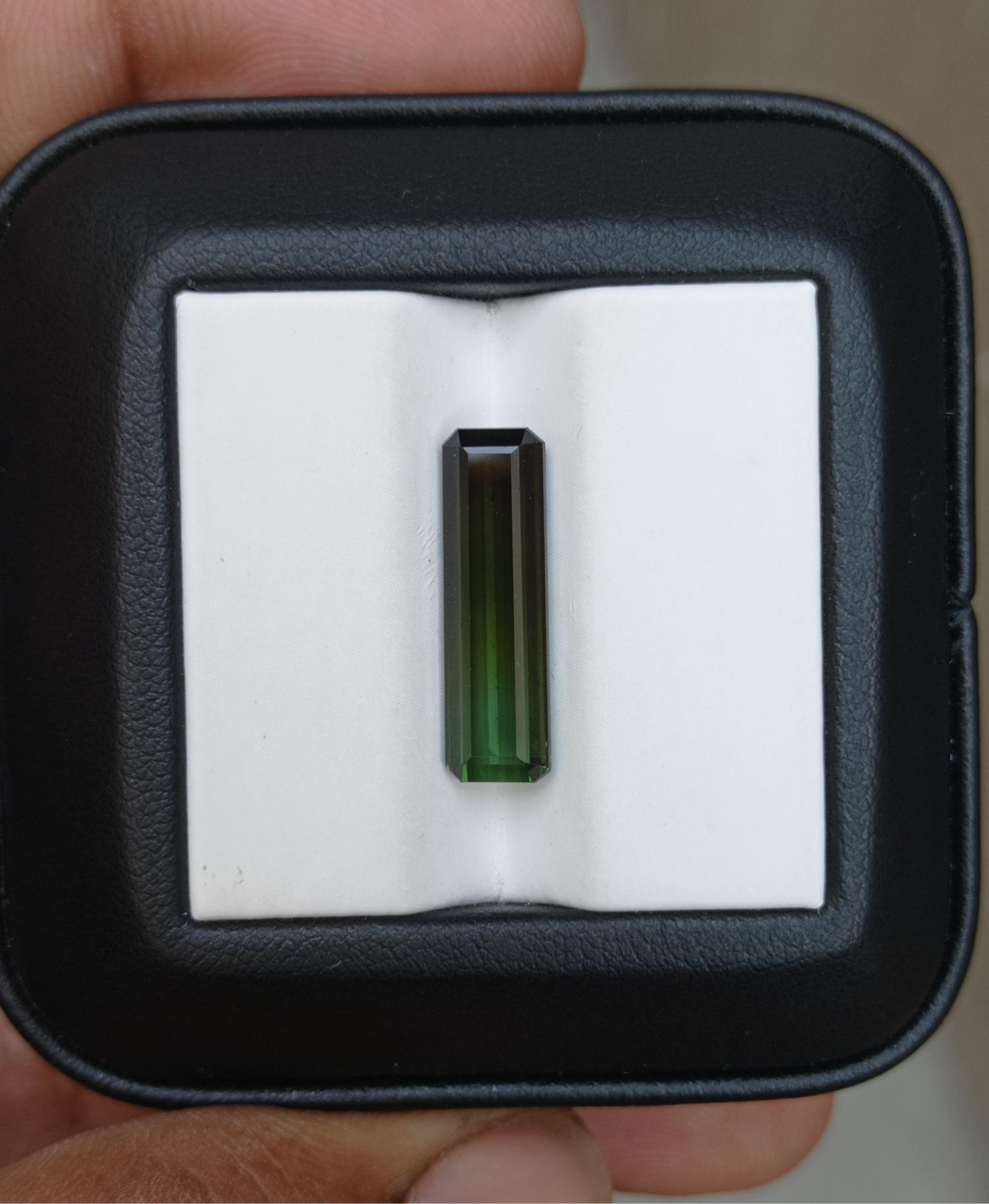 5.8ct Natural Bi-Color Green Tourmaline Gemstone - October Birthstone
