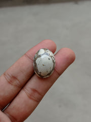 30.8 克拉碧玉 - 白色碧玉凸圆形宝石 - 26x20x10 毫米