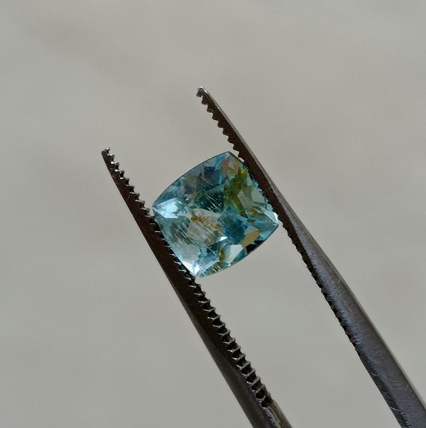 1.7ct Aquamarine - Aquamarine Crystal Fancy Cut - March Birthstone - 7x8mm
