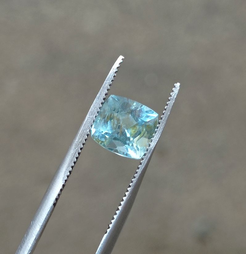 1.7ct Aquamarine - Aquamarine Crystal Fancy Cut - March Birthstone - 7x8mm