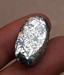 Natural Certified Turquoise with Pyrite - Blue Matrix Turquoise - Shajri Feroza-23.2Ct-25x15mm