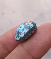 Natural Certified Turquoise with Pyrite - Blue Matrix Turquoise - Shajri Feroza-21.7Ct-18x14mm