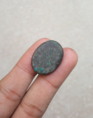 Natural Certified Turquoise with Pyrite - Green Matrix Turquoise - Shajri Feroza-35.6Ct-26x19mm